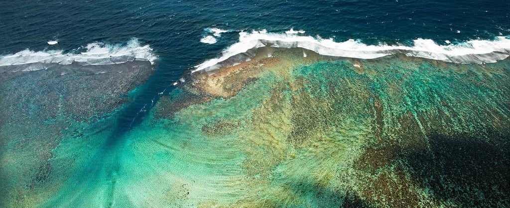 Aerial view of a coral reef