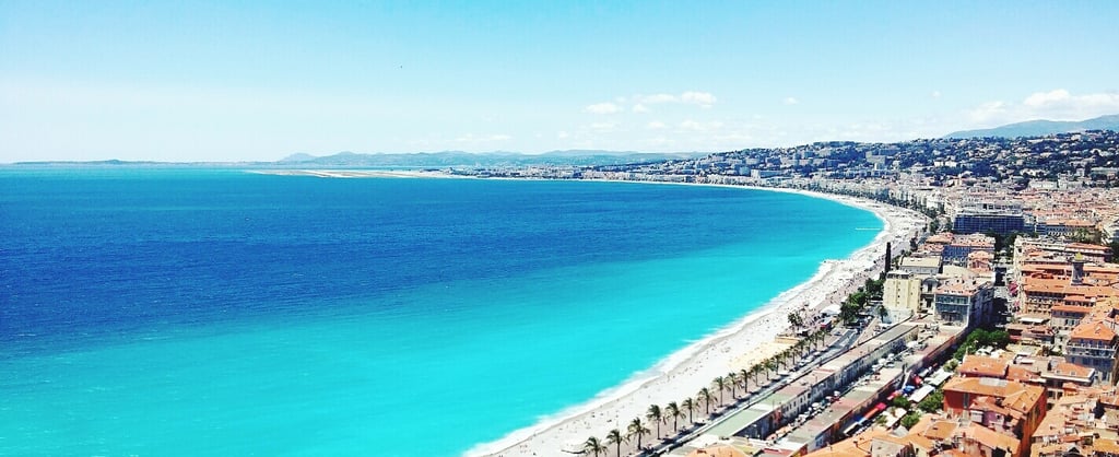 the beach in Nice, France