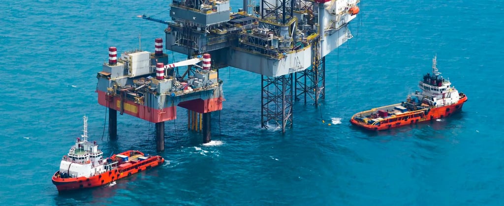 Offshore oil platform and containers