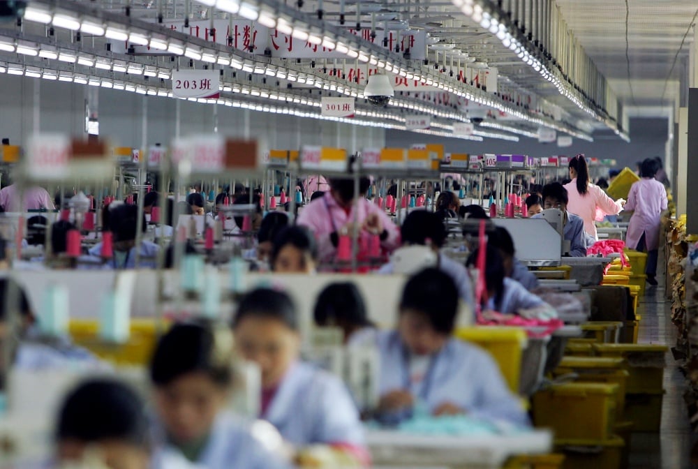 Image inside a sewing factory