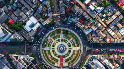 Cityscape roundabout