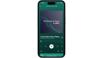 Mobile phone promoting Future in Focus