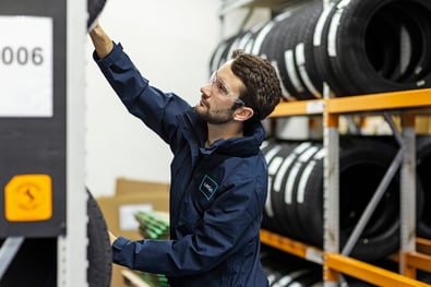 LRQA employee working in a warehouse