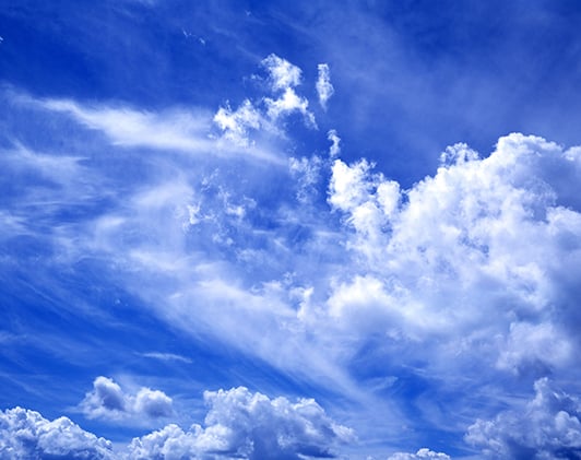 Wind, clouds, blue sky