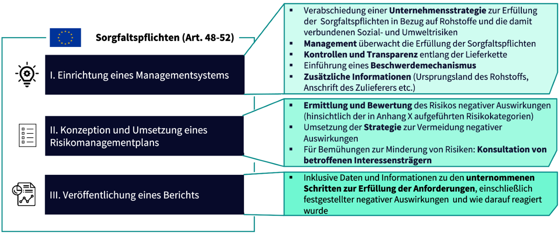 Due diligance obligations 3 step process graphic