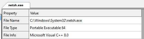 netsh.exe is a C++ binary and should not be loading .NET libraries.