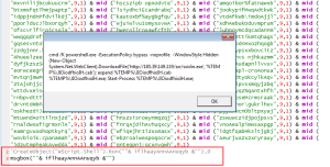 Figure 3 - malware exploiting Microsoft Powershell