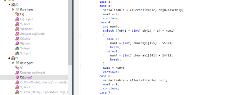 Figure 2 Obfuscated C# code.