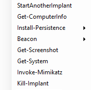 PoshC2 context menu