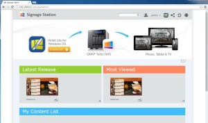 Figure 3 - NAS based Signage Station web interface