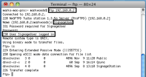 Figure 6 - Hard coded credentials used with other FTP client